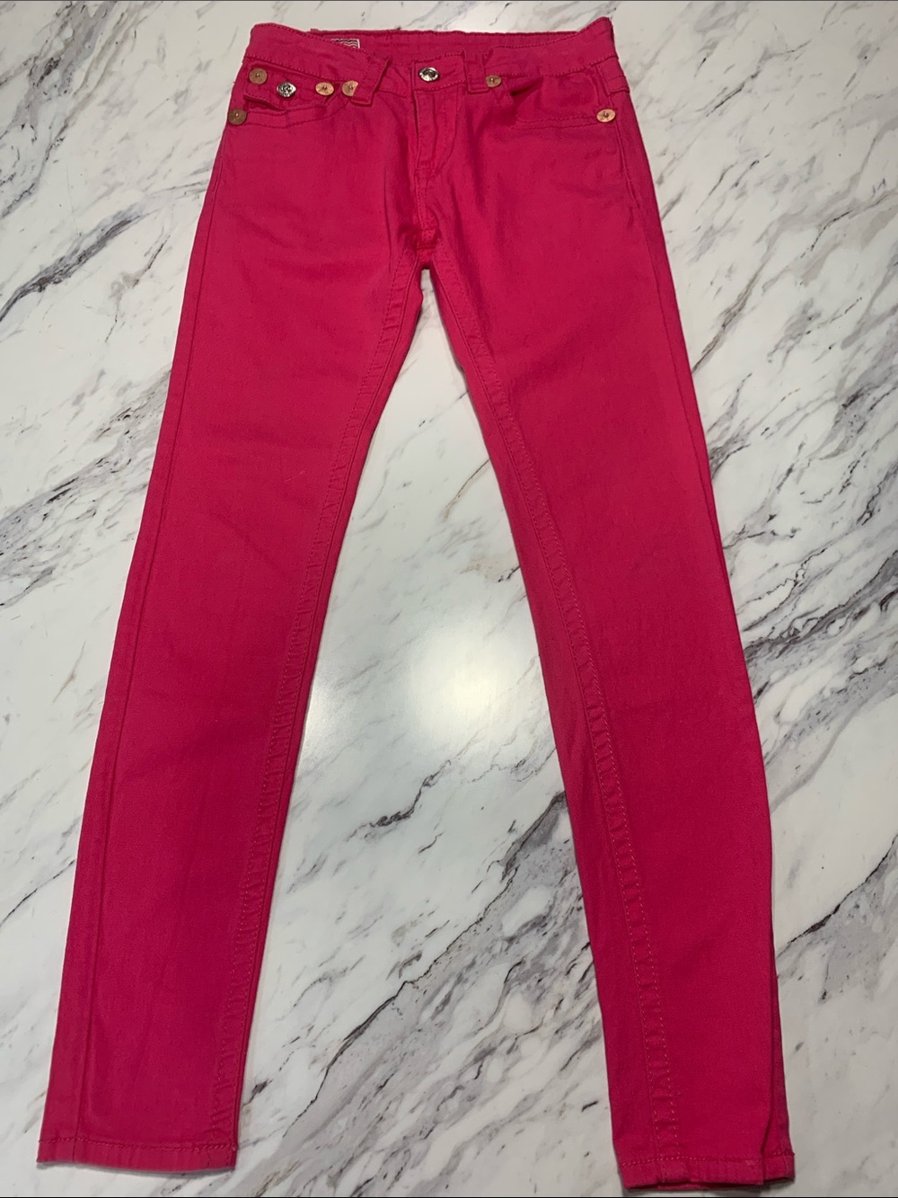 True Religion Women's Hot Pink Low Rise Skinny Jeans